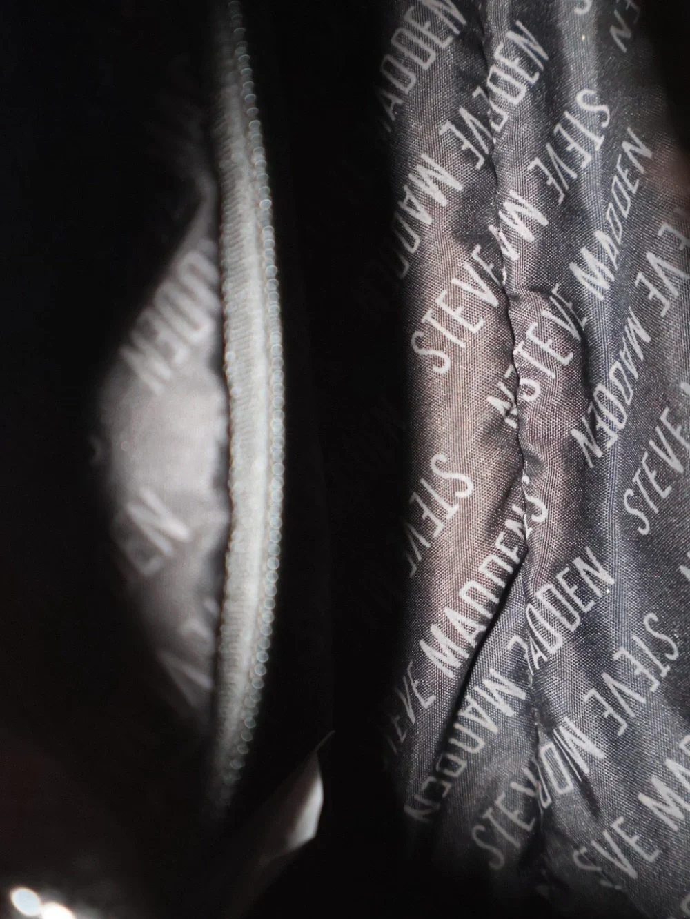Steve Madden Black Quilted Leather Barrel Bag